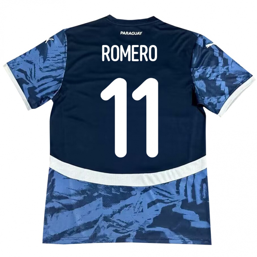 Kids Football Paraguay Ángel Romero #11 Blue Away Jersey 24-26 T-Shirt Nz