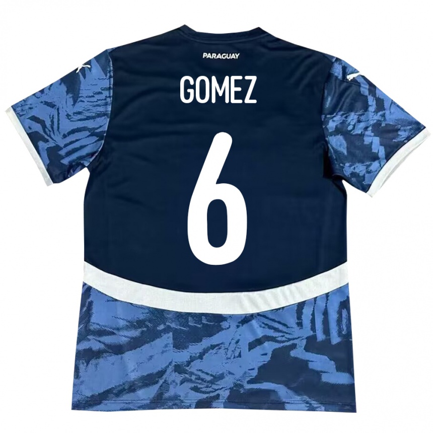 Kids Football Paraguay Marcos Gómez #6 Blue Away Jersey 24-26 T-Shirt Nz