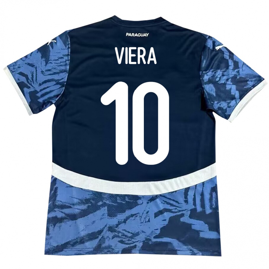 Kids Football Paraguay Wílder Viera #10 Blue Away Jersey 24-26 T-Shirt Nz