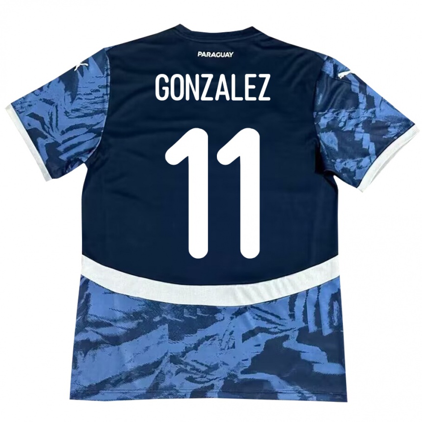 Kids Football Paraguay Enso González #11 Blue Away Jersey 24-26 T-Shirt Nz