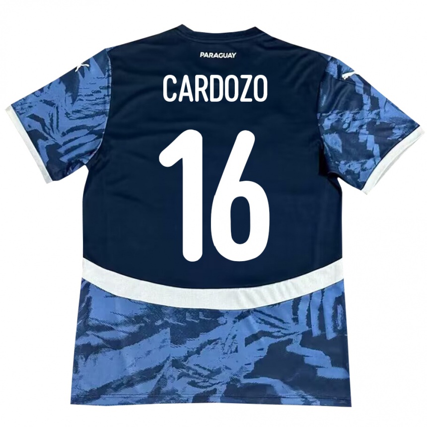 Kids Football Paraguay Juan Cardozo #16 Blue Away Jersey 24-26 T-Shirt Nz