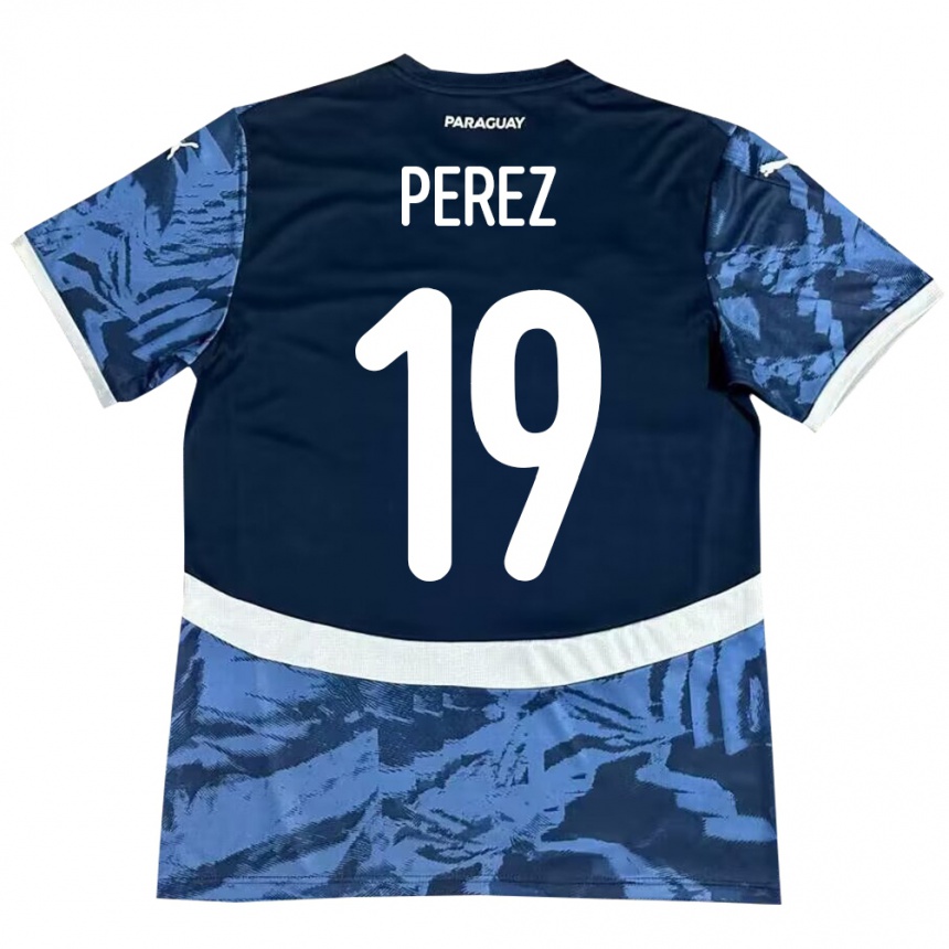 Kids Football Paraguay Marcelo Pérez #19 Blue Away Jersey 24-26 T-Shirt Nz