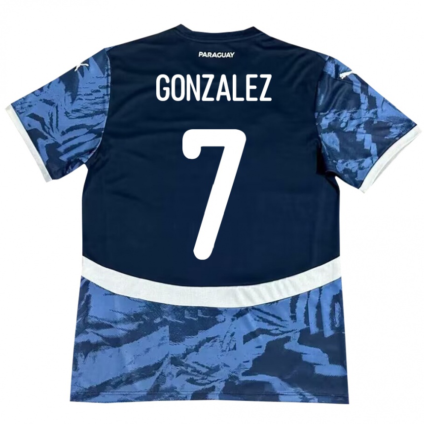 Kids Football Paraguay Diego González #7 Blue Away Jersey 24-26 T-Shirt Nz