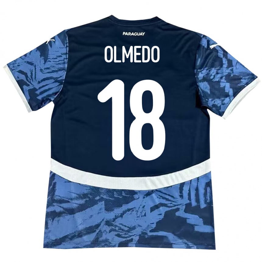 Kids Football Paraguay Cesar Olmedo #18 Blue Away Jersey 24-26 T-Shirt Nz