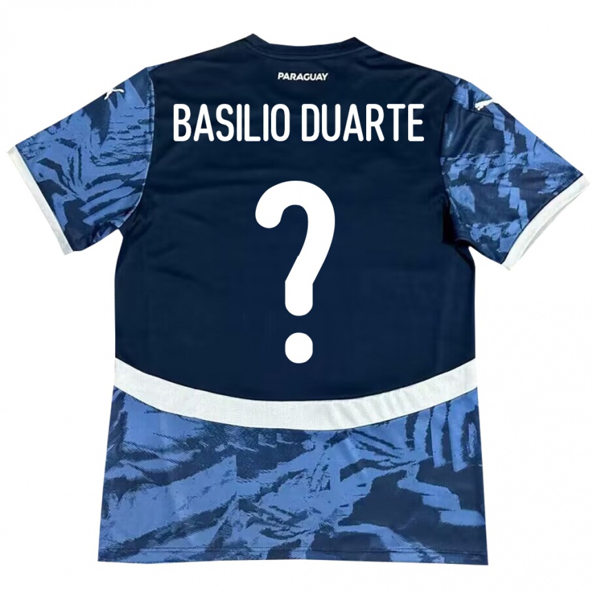 Kids Football Paraguay Basilio Duarte #0 Blue Away Jersey 24-26 T-Shirt Nz