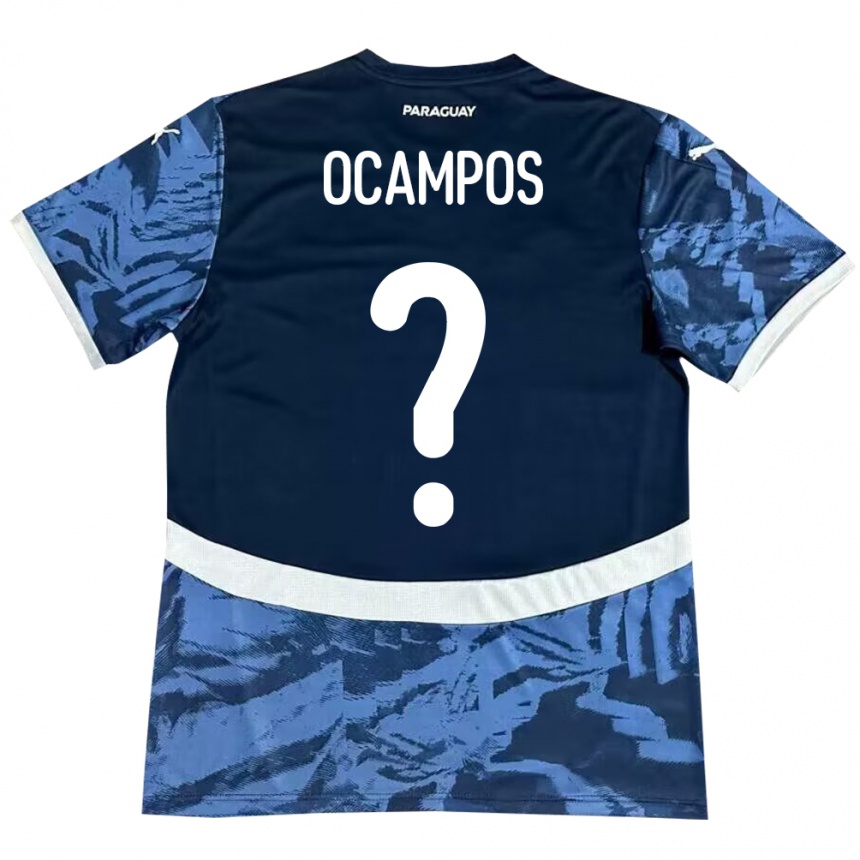 Kids Football Paraguay Santiago Ocampos #0 Blue Away Jersey 24-26 T-Shirt Nz