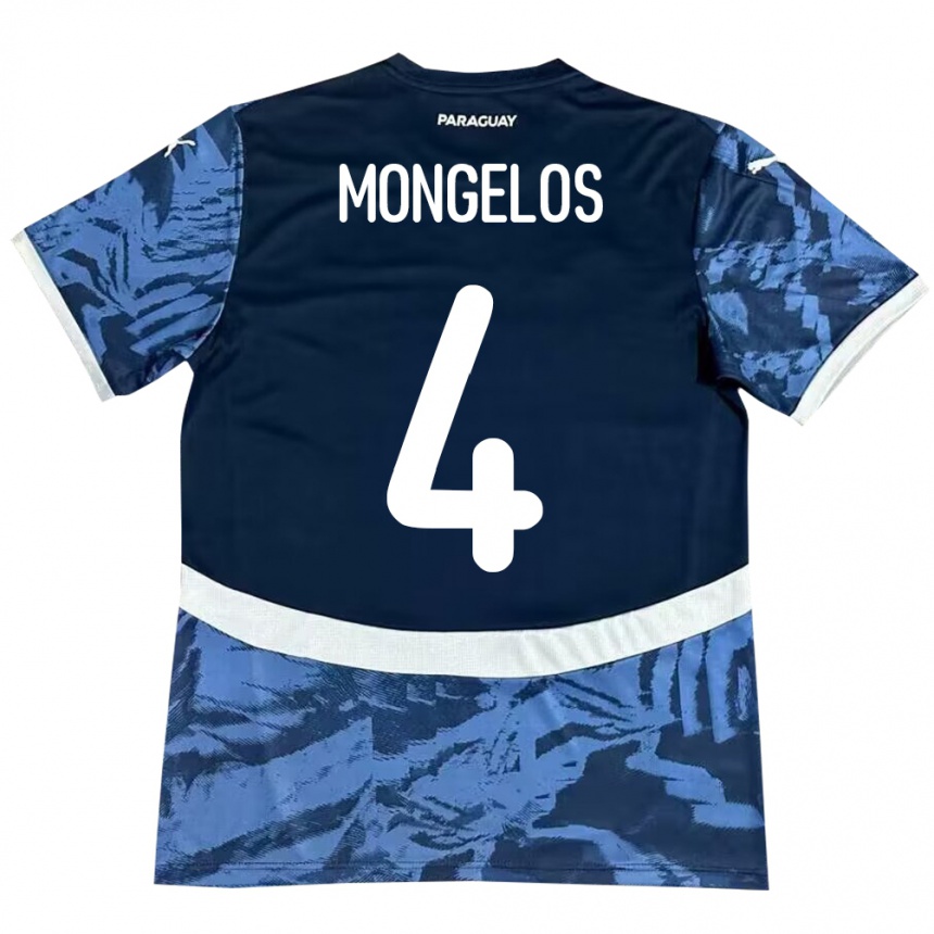 Kids Football Paraguay Rolando Mongelós #4 Blue Away Jersey 24-26 T-Shirt Nz