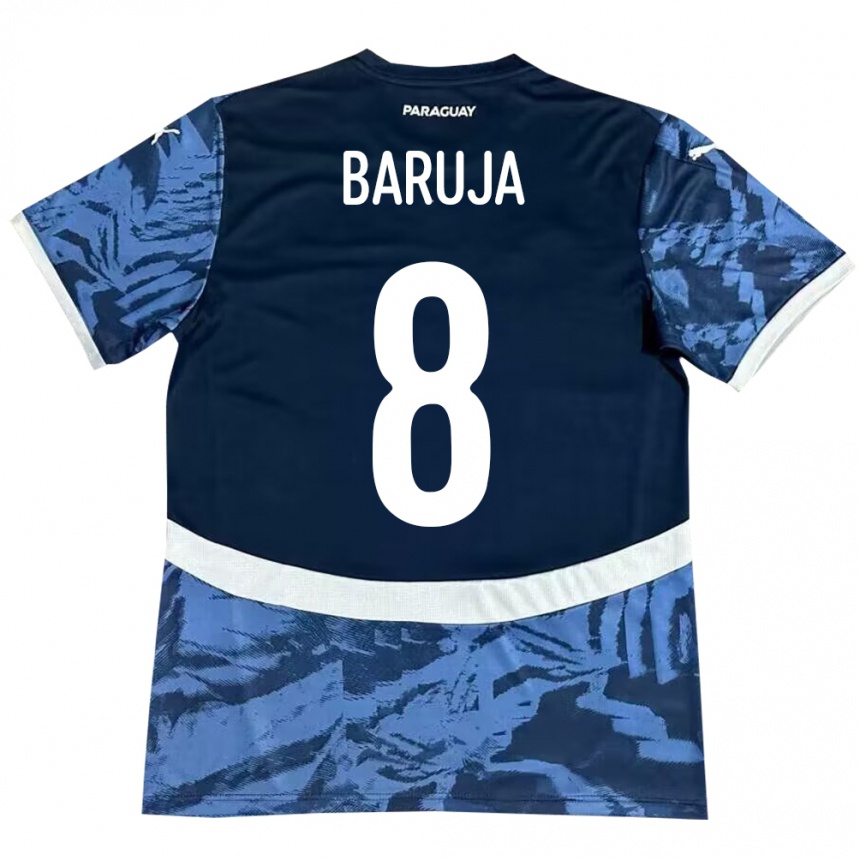 Kids Football Paraguay Fabrizio Baruja #8 Blue Away Jersey 24-26 T-Shirt Nz