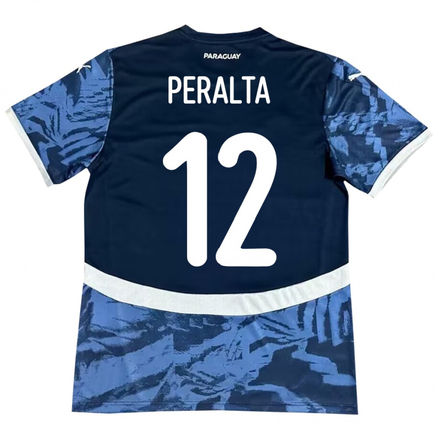 Kids Football Paraguay Jesús Peralta #12 Blue Away Jersey 24-26 T-Shirt Nz