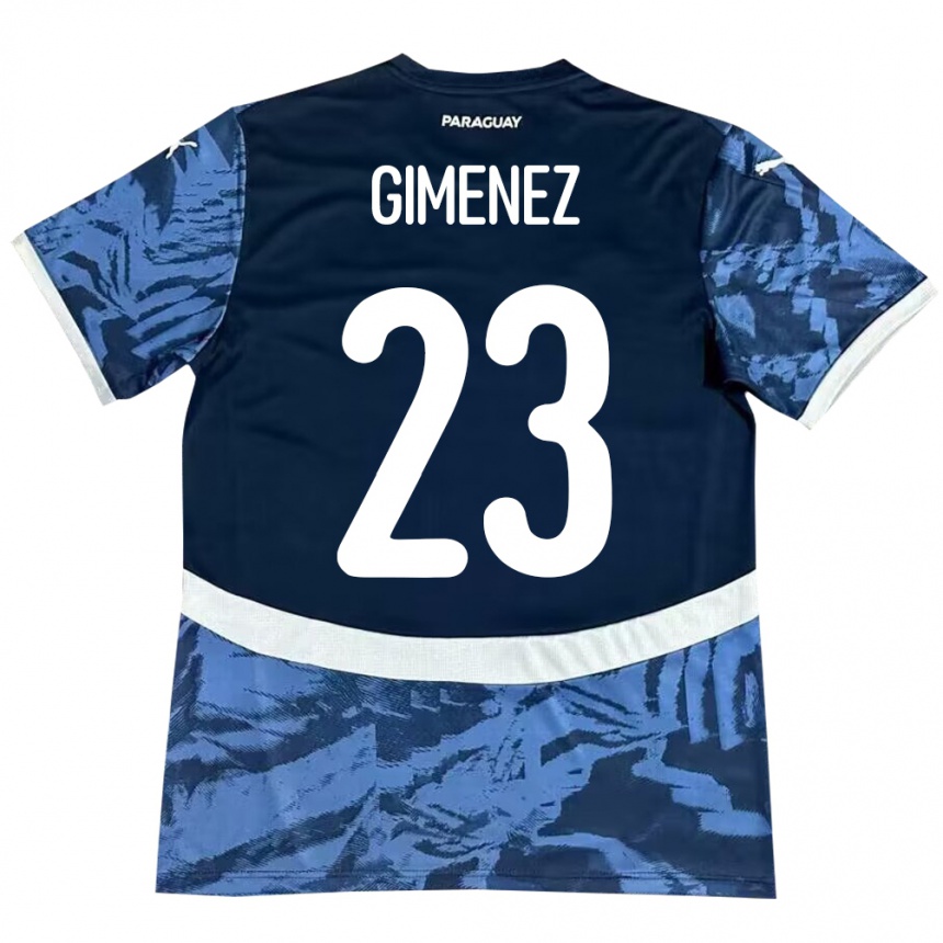 Kids Football Paraguay Miguel Giménez #23 Blue Away Jersey 24-26 T-Shirt Nz