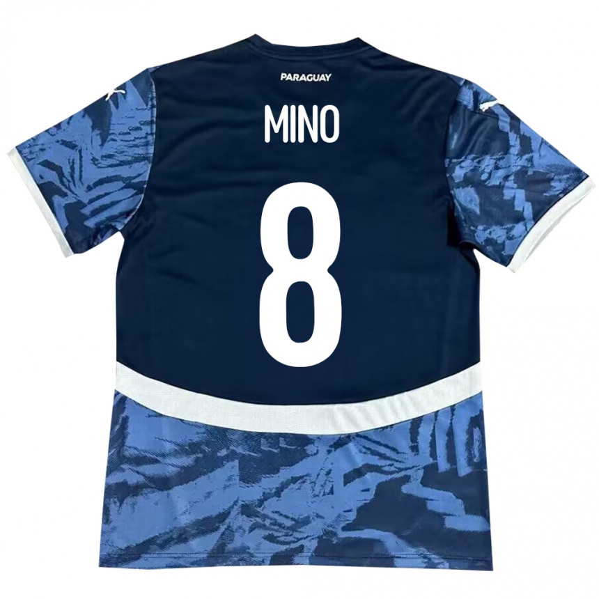 Kids Football Paraguay Rosa Miño #8 Blue Away Jersey 24-26 T-Shirt Nz