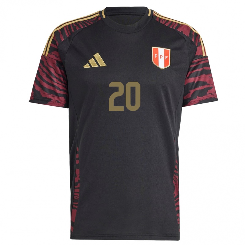 Kids Football Peru Juan Pablo Goicochea #20 Black Away Jersey 24-26 T-Shirt Nz