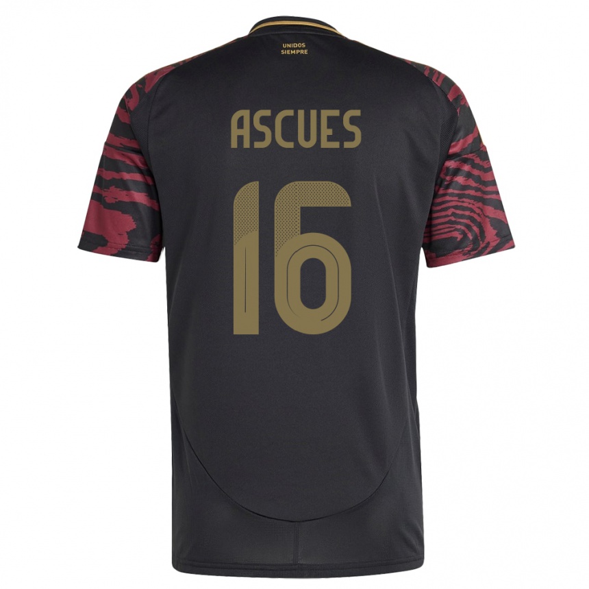 Kids Football Peru Carlos Ascues #16 Black Away Jersey 24-26 T-Shirt Nz