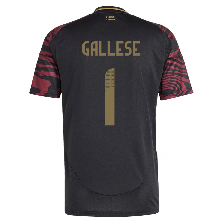 Kids Football Peru Pedro Gallese #1 Black Away Jersey 24-26 T-Shirt Nz