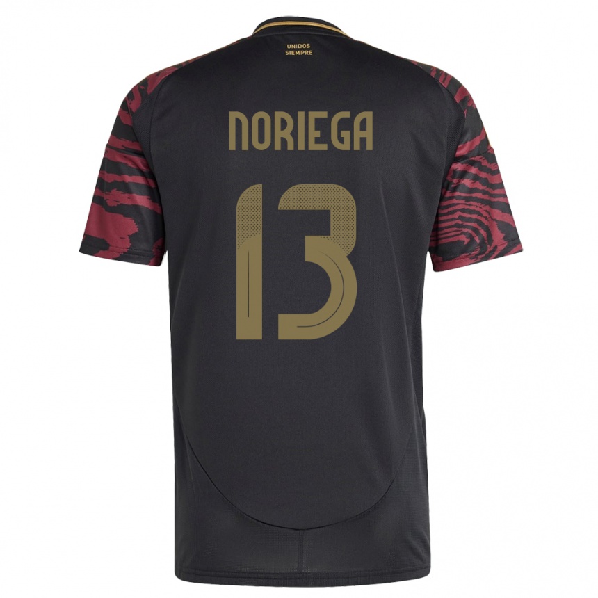 Kids Football Peru Erick Noriega #13 Black Away Jersey 24-26 T-Shirt Nz