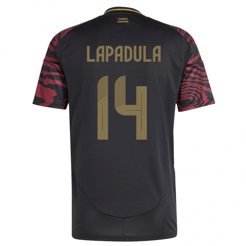 Kids Football Peru Gianluca Lapadula #14 Black Away Jersey 24-26 T-Shirt Nz