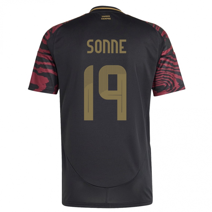 Kids Football Peru Oliver Sonne #19 Black Away Jersey 24-26 T-Shirt Nz