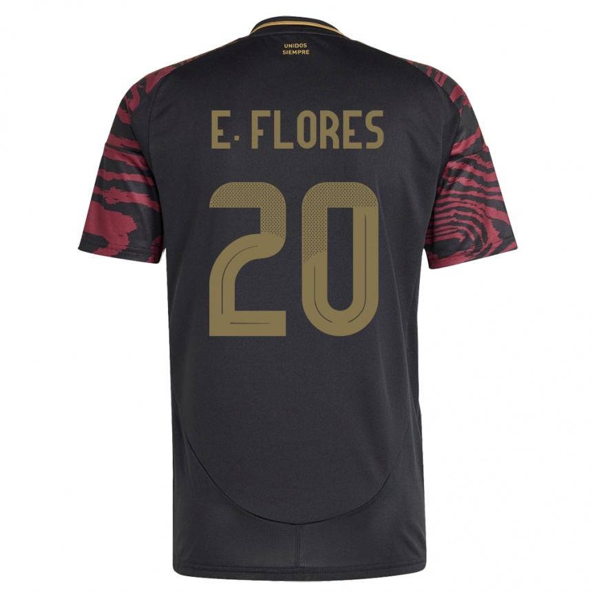 Kids Football Peru Edison Flores #20 Black Away Jersey 24-26 T-Shirt Nz