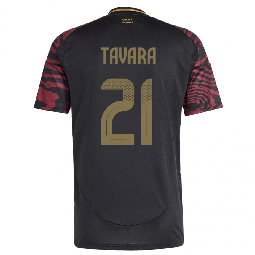 Kids Football Peru Martín Távara #21 Black Away Jersey 24-26 T-Shirt Nz