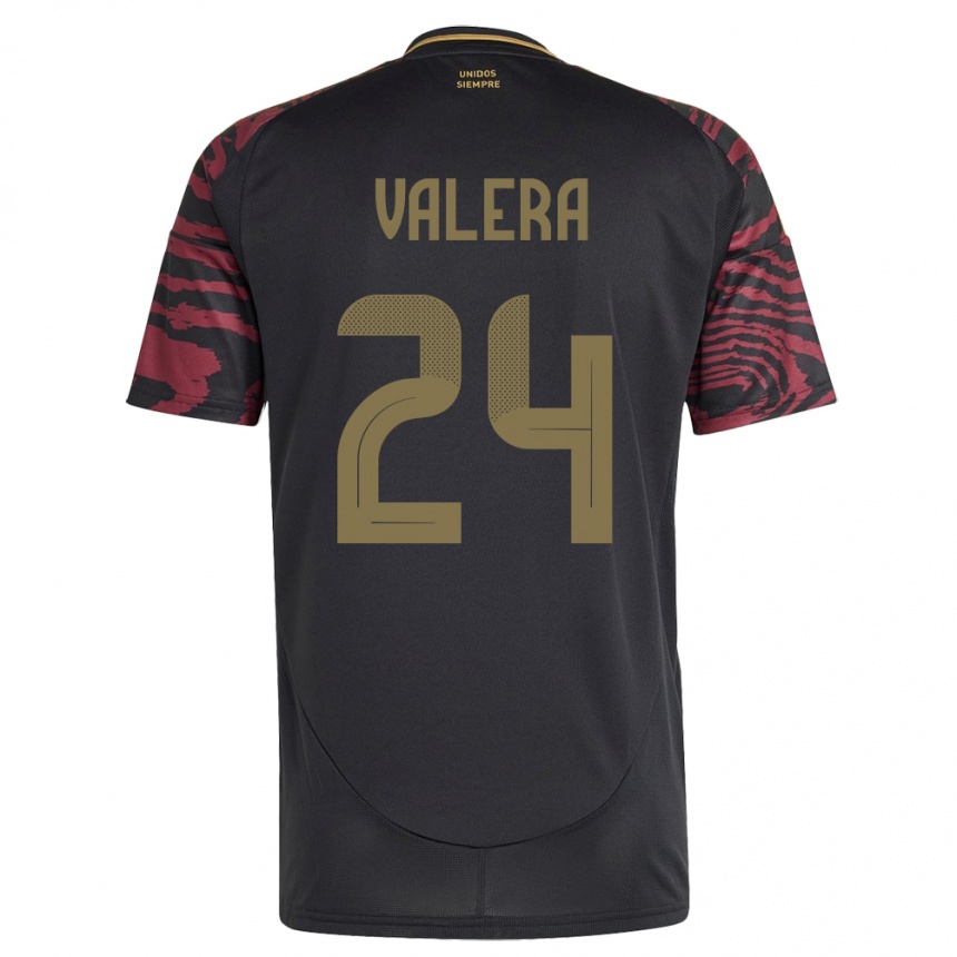 Kids Football Peru Álex Valera #24 Black Away Jersey 24-26 T-Shirt Nz