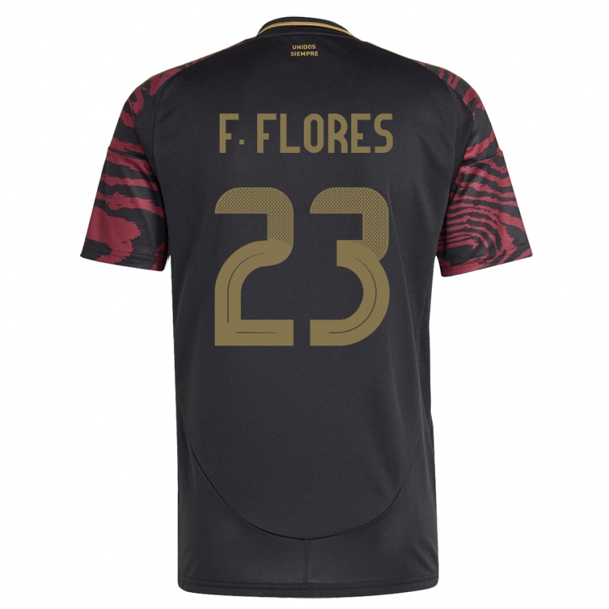 Kids Football Peru Franchesco Flores #23 Black Away Jersey 24-26 T-Shirt Nz