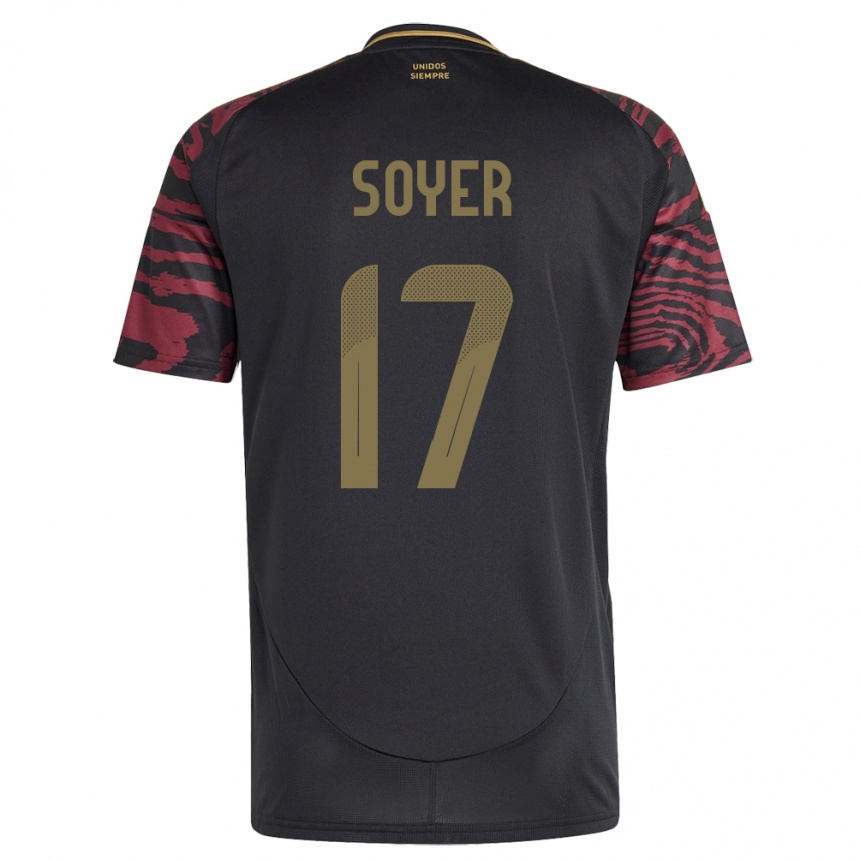 Kids Football Peru Bassco Soyer #17 Black Away Jersey 24-26 T-Shirt Nz