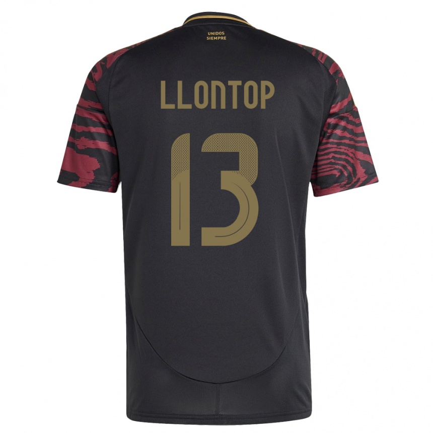 Kids Football Peru Mathías Llontop #13 Black Away Jersey 24-26 T-Shirt Nz