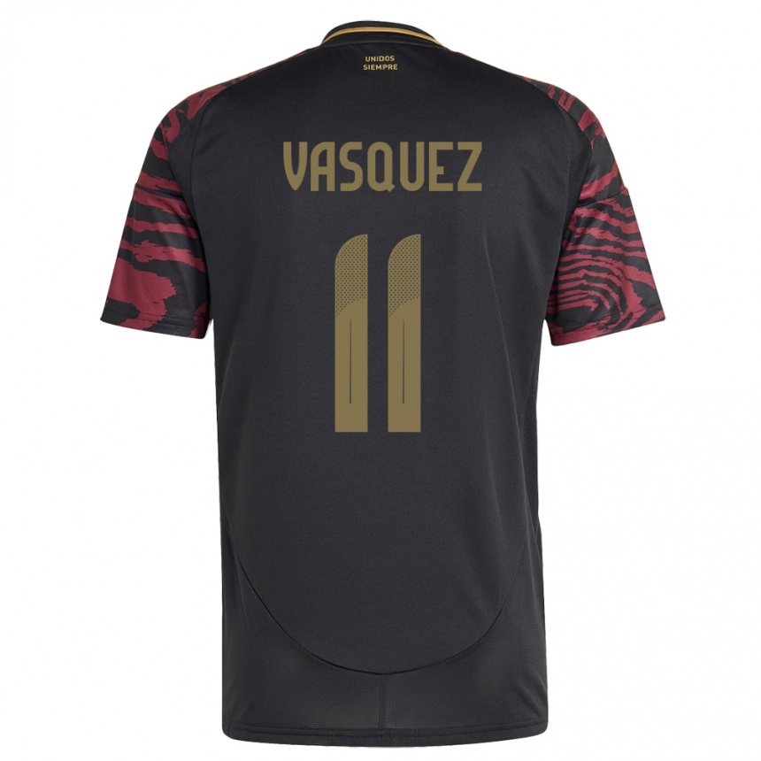 Kids Football Peru Diether Vásquez #11 Black Away Jersey 24-26 T-Shirt Nz