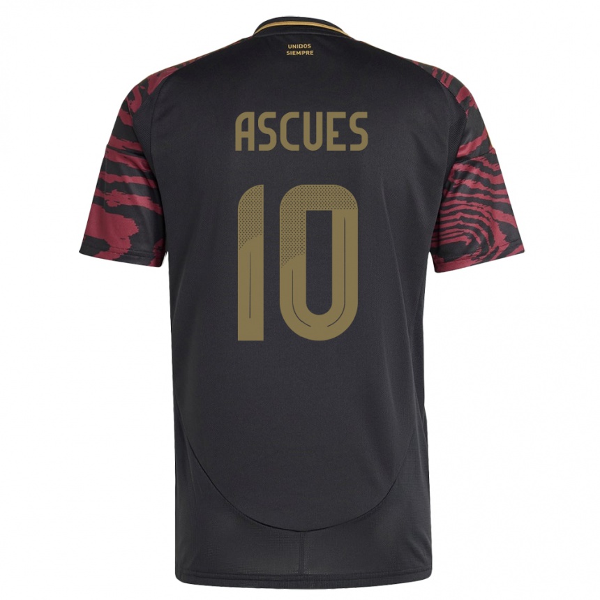 Kids Football Peru Adrián Ascues #10 Black Away Jersey 24-26 T-Shirt Nz