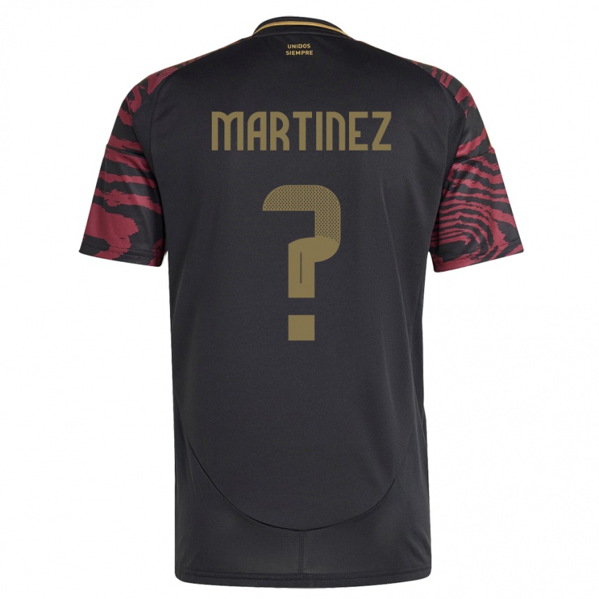 Kids Football Peru Juan Martínez #0 Black Away Jersey 24-26 T-Shirt Nz