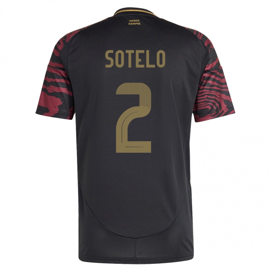 Kids Football Peru Ghian Sotelo #2 Black Away Jersey 24-26 T-Shirt Nz