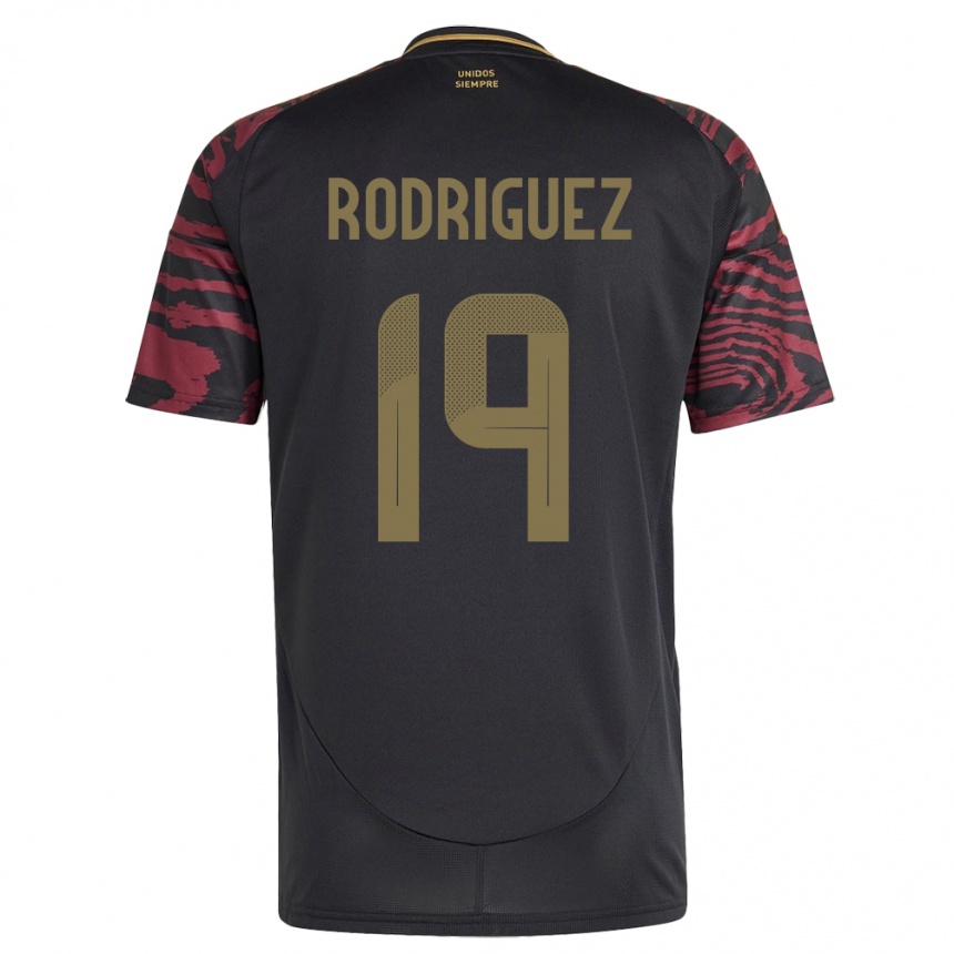 Kids Football Peru Mateo Rodríguez #19 Black Away Jersey 24-26 T-Shirt Nz