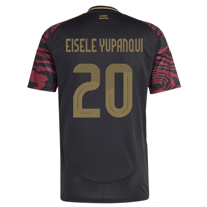 Kids Football Peru Philipp Eisele Yupanqui #20 Black Away Jersey 24-26 T-Shirt Nz