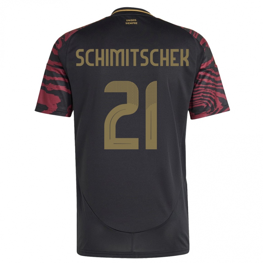 Kids Football Peru Ian Schimitschek #21 Black Away Jersey 24-26 T-Shirt Nz