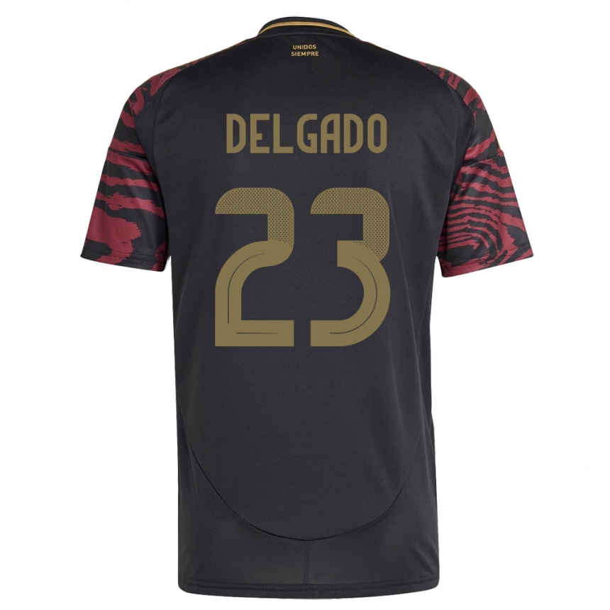 Kids Football Peru Valentino Delgado #23 Black Away Jersey 24-26 T-Shirt Nz