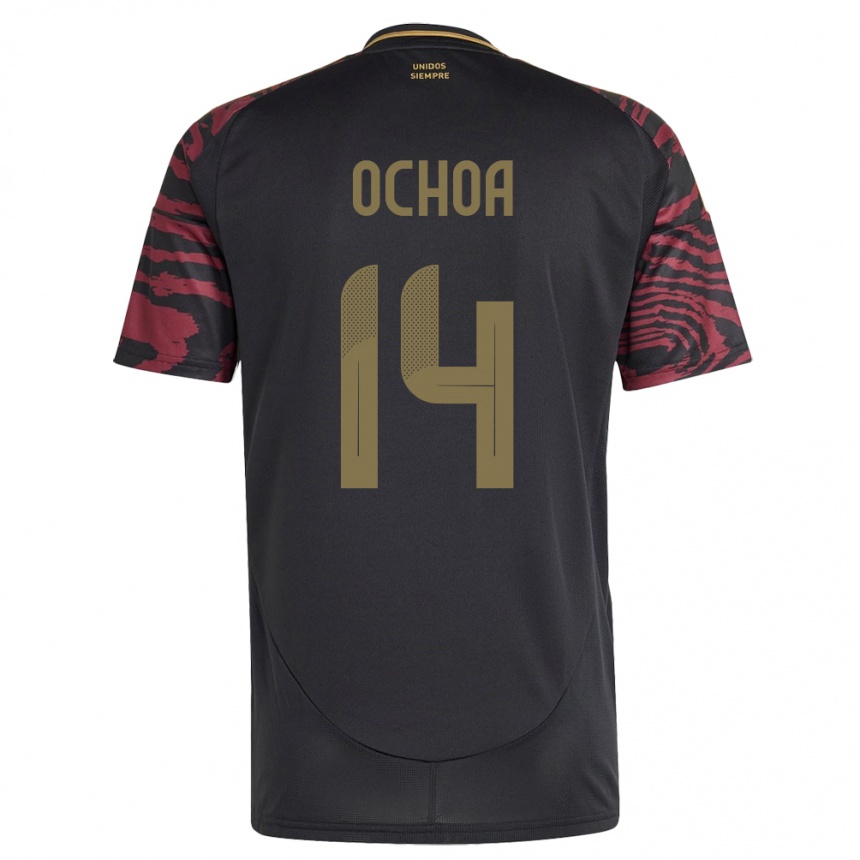 Kids Football Peru Victoria Ochoa #14 Black Away Jersey 24-26 T-Shirt Nz