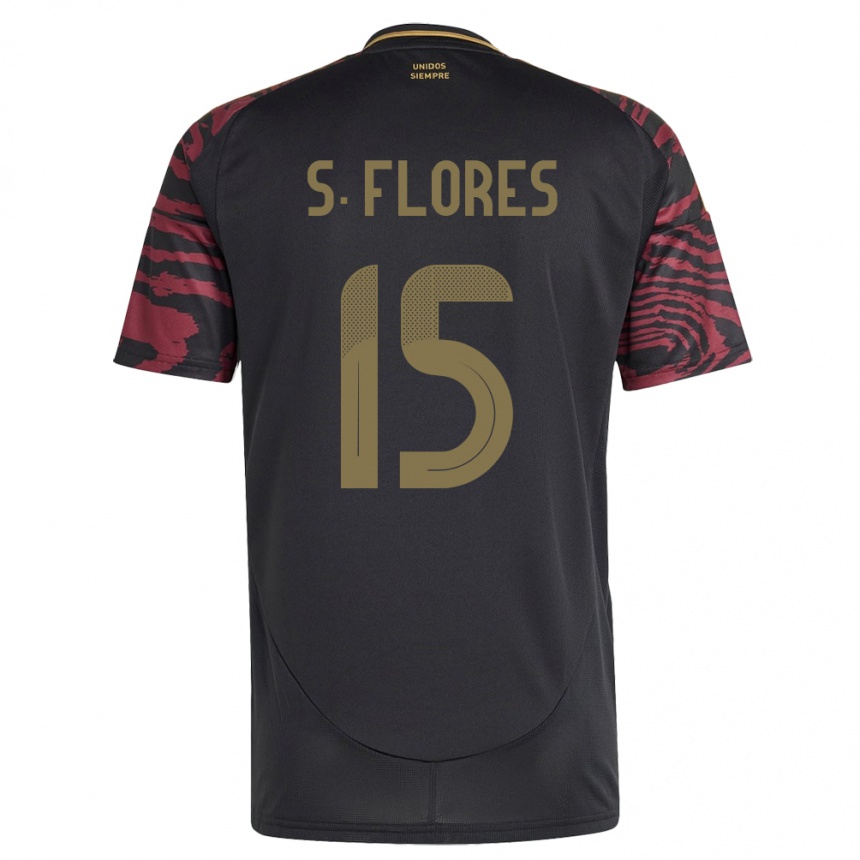 Kids Football Peru Scarleth Flores #15 Black Away Jersey 24-26 T-Shirt Nz