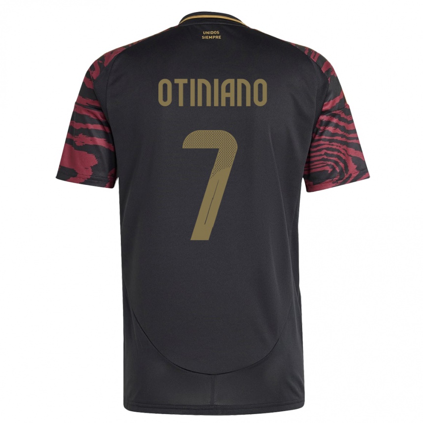 Kids Football Peru Steffani Otiniano #7 Black Away Jersey 24-26 T-Shirt Nz