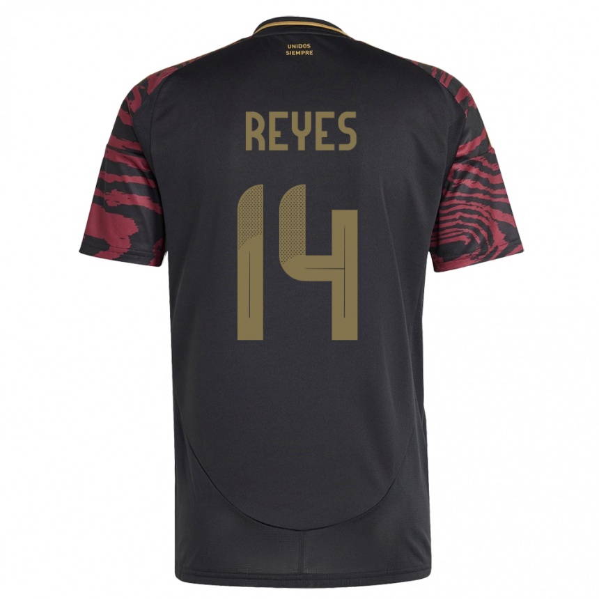 Kids Football Peru Alison Reyes #14 Black Away Jersey 24-26 T-Shirt Nz