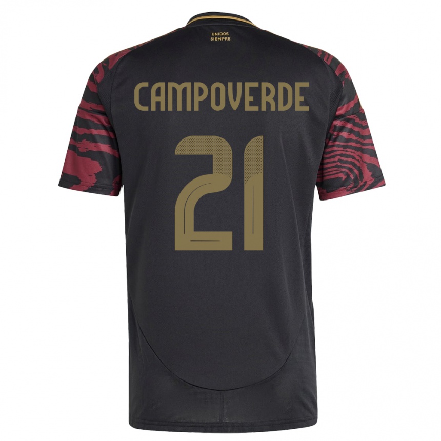 Kids Football Peru Luz Campoverde #21 Black Away Jersey 24-26 T-Shirt Nz