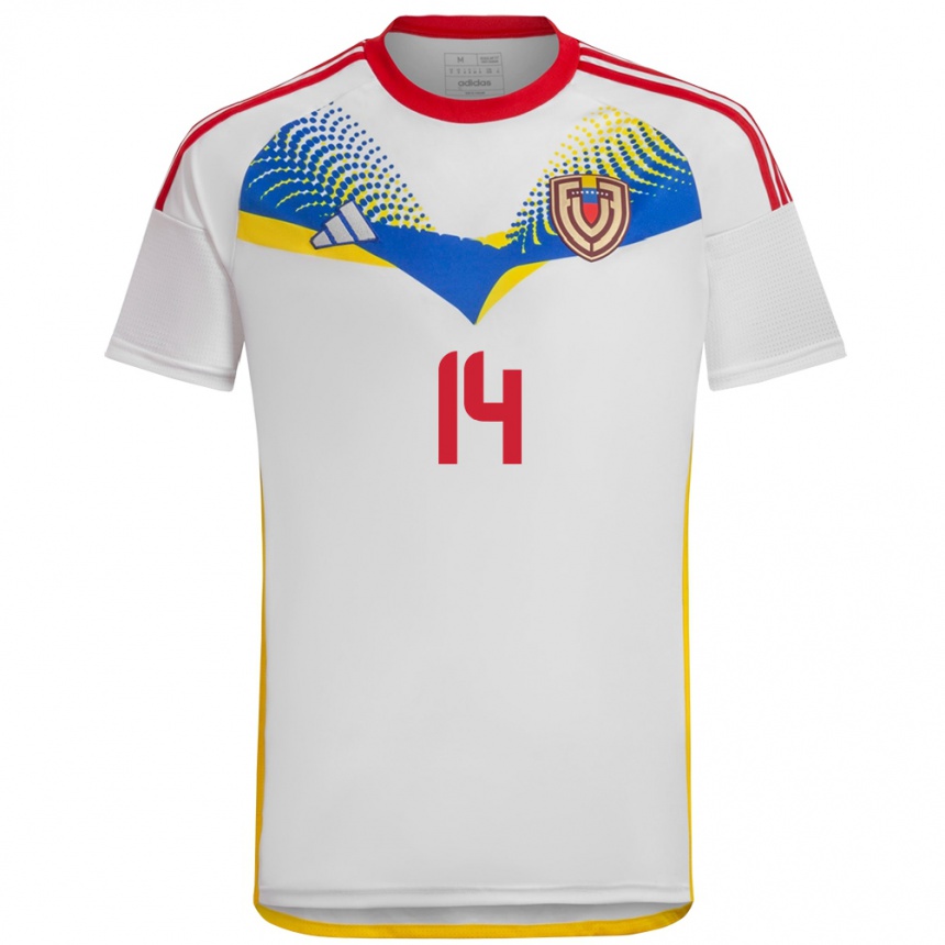 Kids Football Venezuela Maicol Ruiz #14 White Away Jersey 24-26 T-Shirt Nz