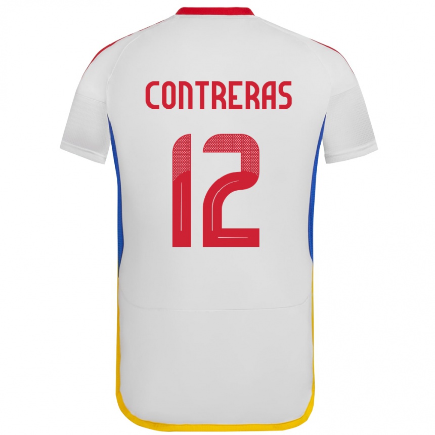 Kids Football Venezuela José Contreras #12 White Away Jersey 24-26 T-Shirt Nz