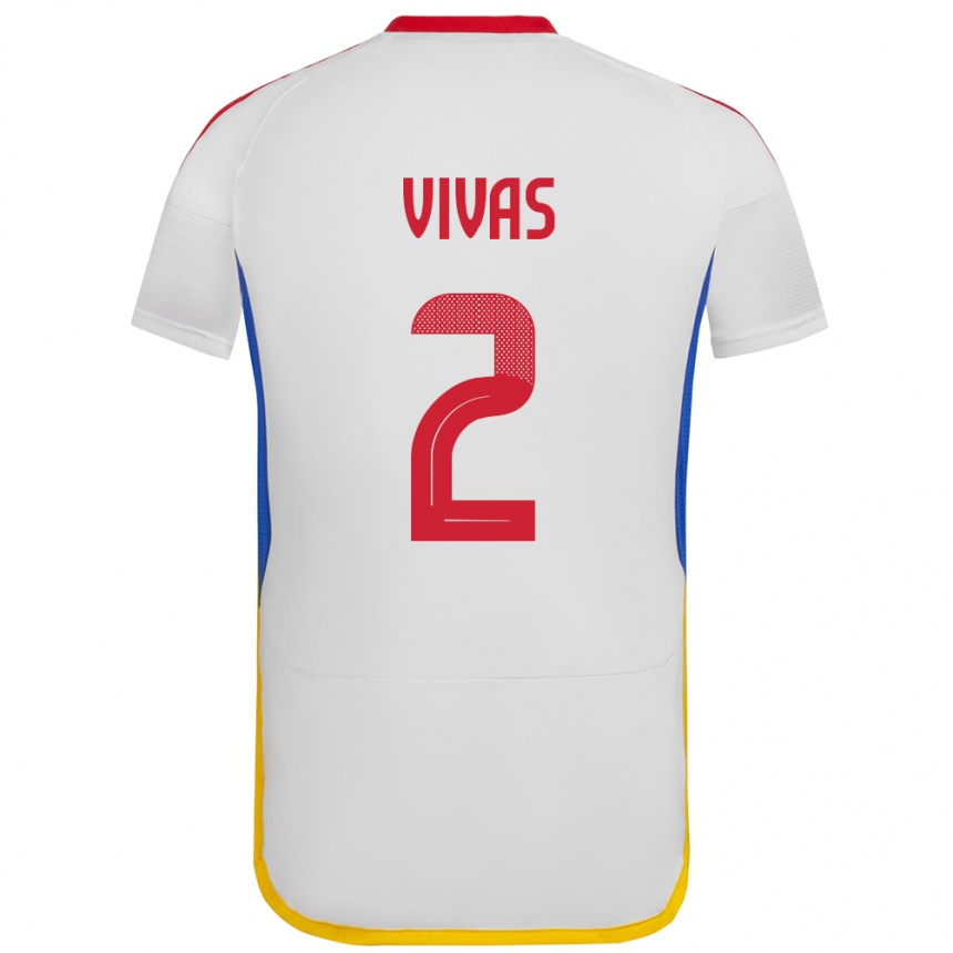 Kids Football Venezuela Carlos Vivas #2 White Away Jersey 24-26 T-Shirt Nz