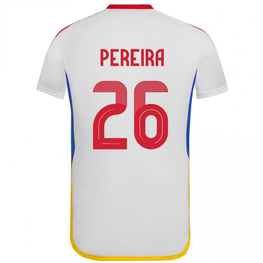 Kids Football Venezuela Daniel Pereira #26 White Away Jersey 24-26 T-Shirt Nz