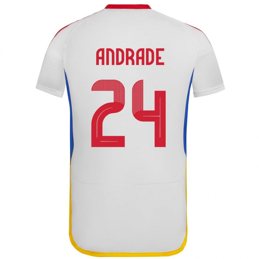 Kids Football Venezuela Kervin Andrade #24 White Away Jersey 24-26 T-Shirt Nz