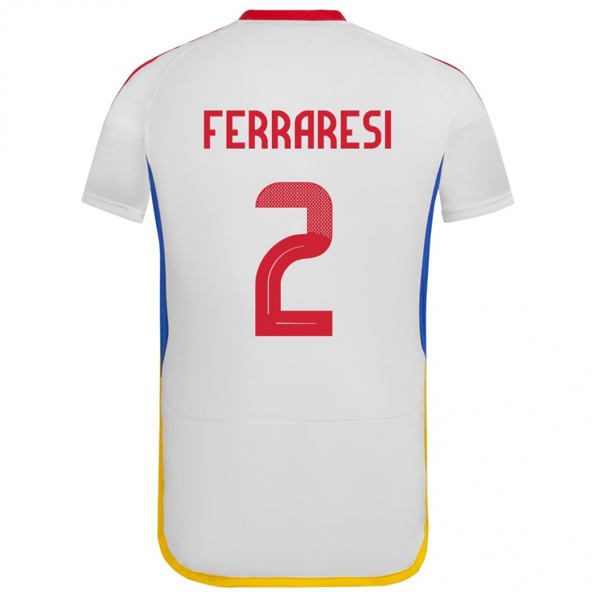 Kids Football Venezuela Nahuel Ferraresi #2 White Away Jersey 24-26 T-Shirt Nz