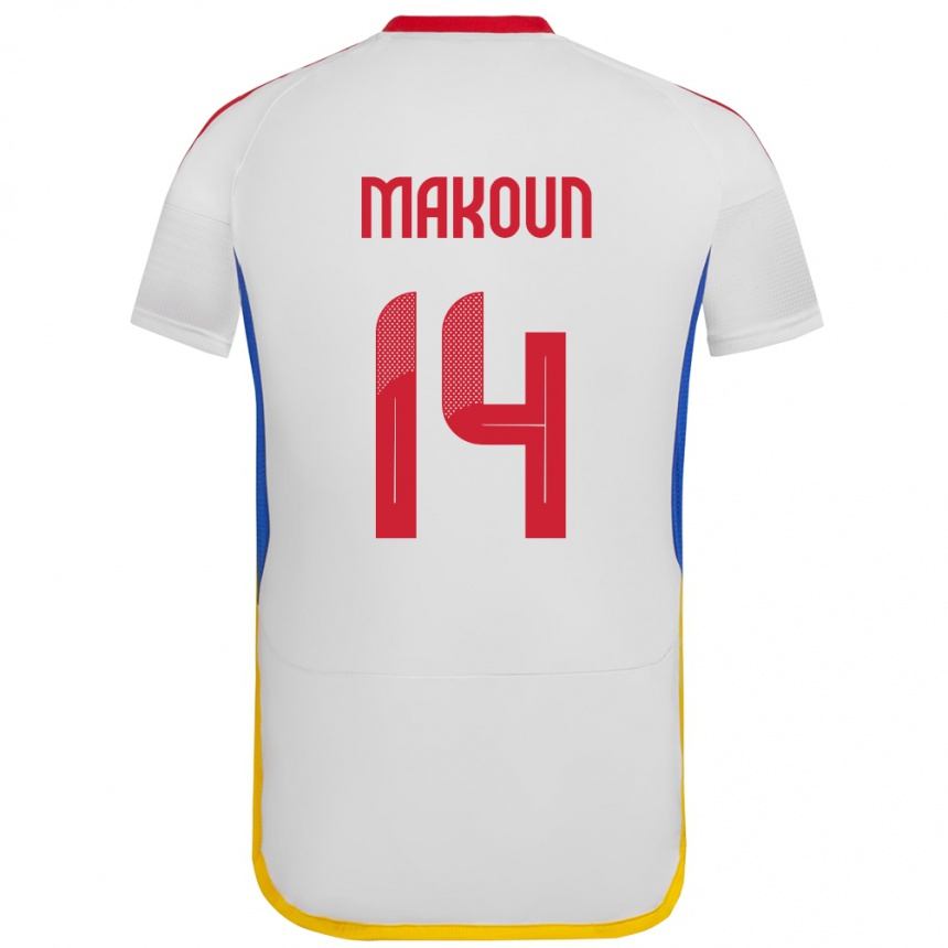 Kids Football Venezuela Christian Makoun #14 White Away Jersey 24-26 T-Shirt Nz