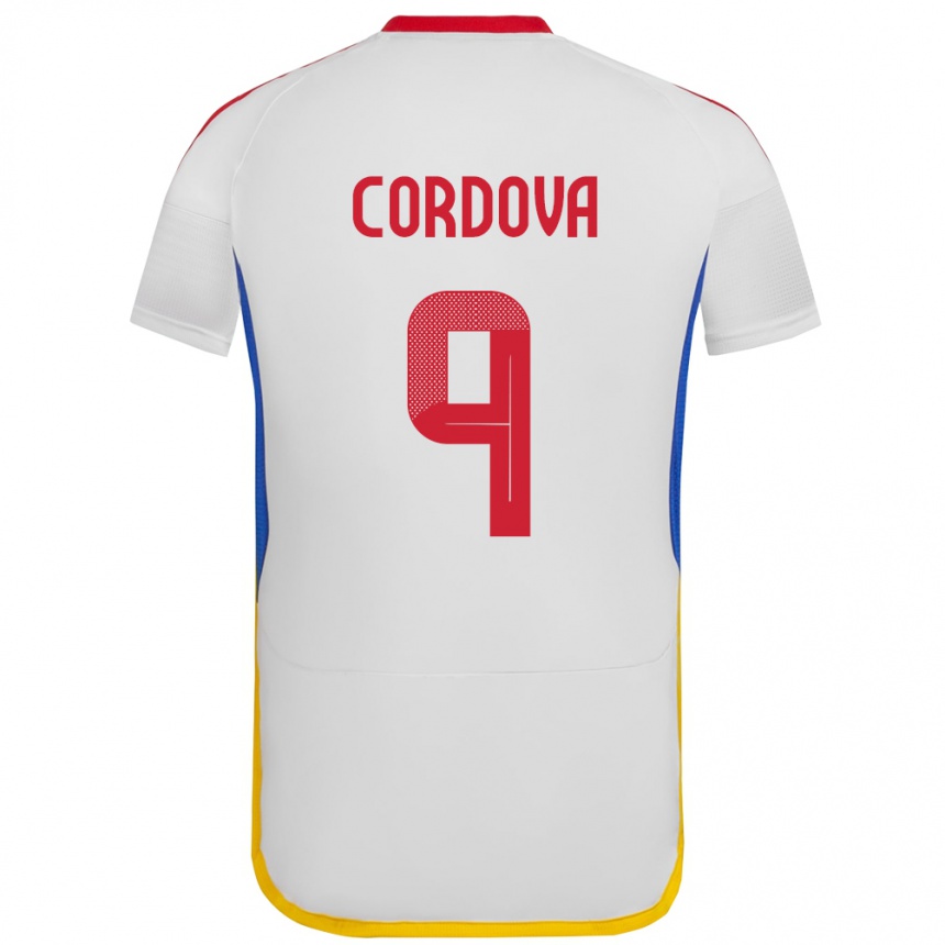 Kids Football Venezuela Sergio Córdova #9 White Away Jersey 24-26 T-Shirt Nz