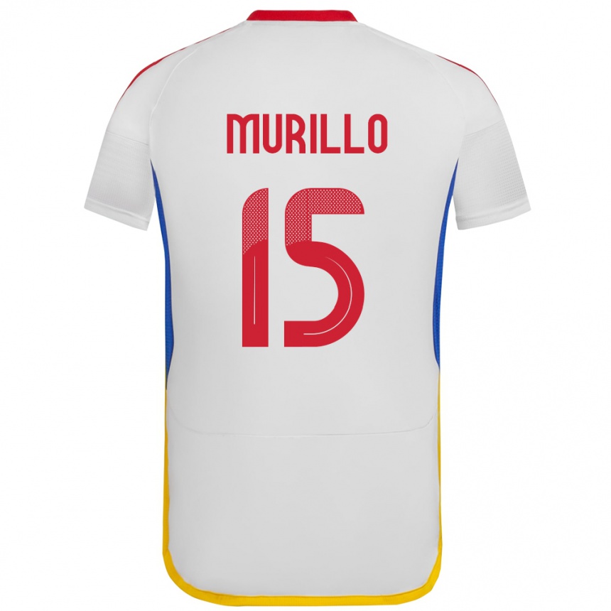 Kids Football Venezuela Jhon Murillo #15 White Away Jersey 24-26 T-Shirt Nz