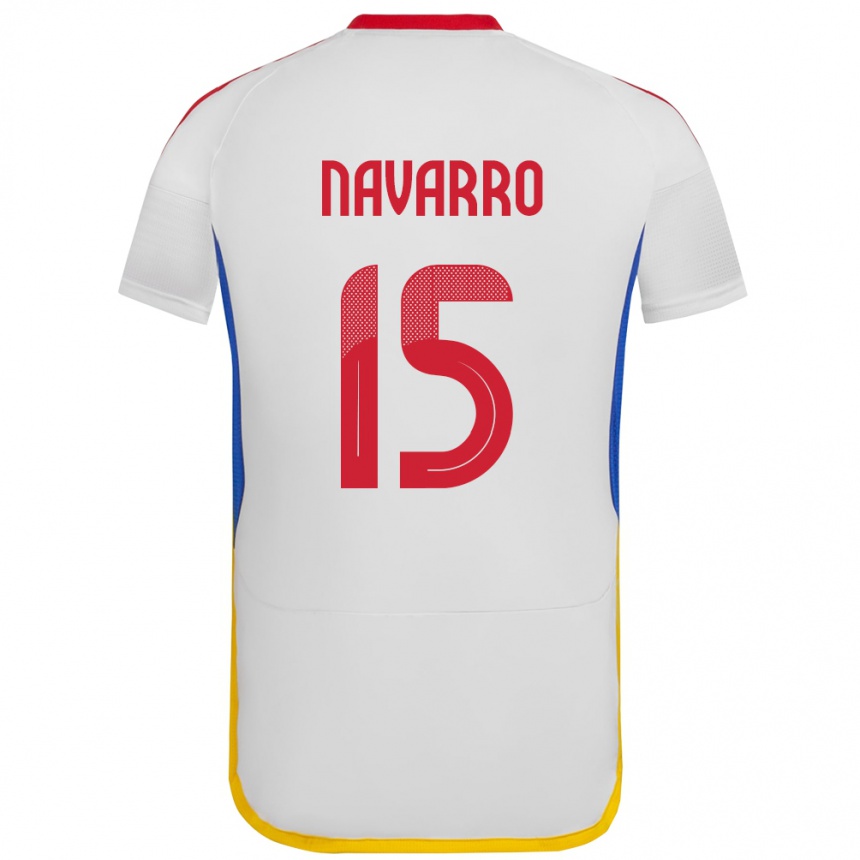 Kids Football Venezuela Miguel Navarro #15 White Away Jersey 24-26 T-Shirt Nz